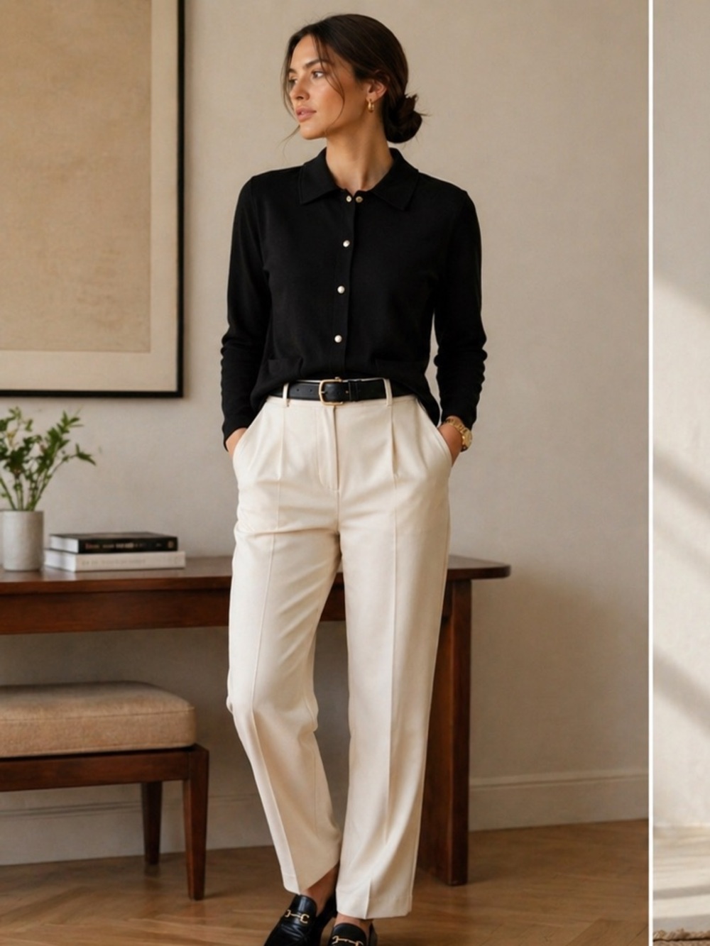 Jones New York Sport Black Knit Jacket Cardigan Snap Front Workwear Minimal M